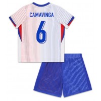 Camiseta Francia Eduardo Camavinga #6 Segunda Equipación Replica Eurocopa 2024 para niños mangas cortas (+ Pantalones cortos)